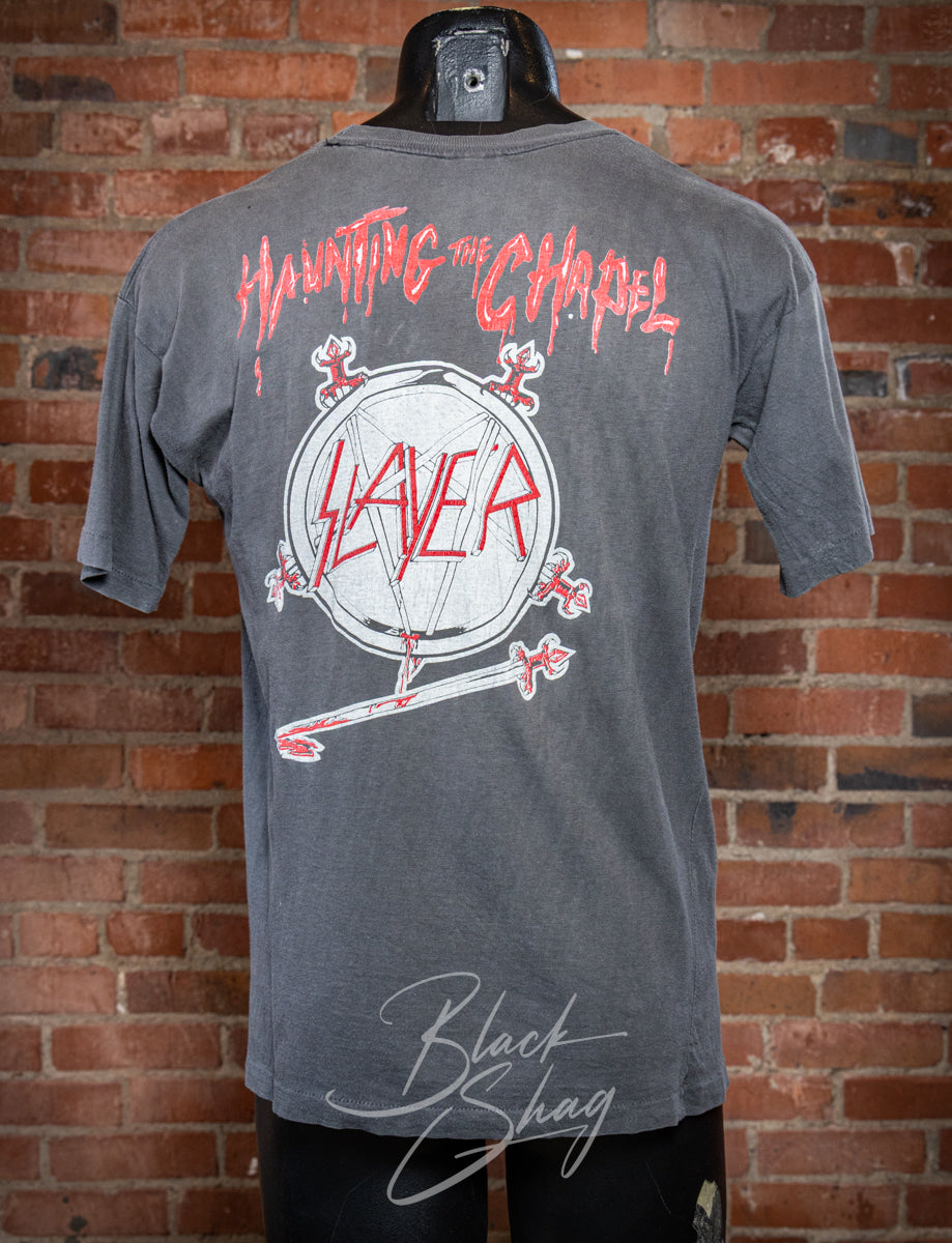 Vintage 80s Slayer Haunting the Chapel Concert T Shirt Medium Back