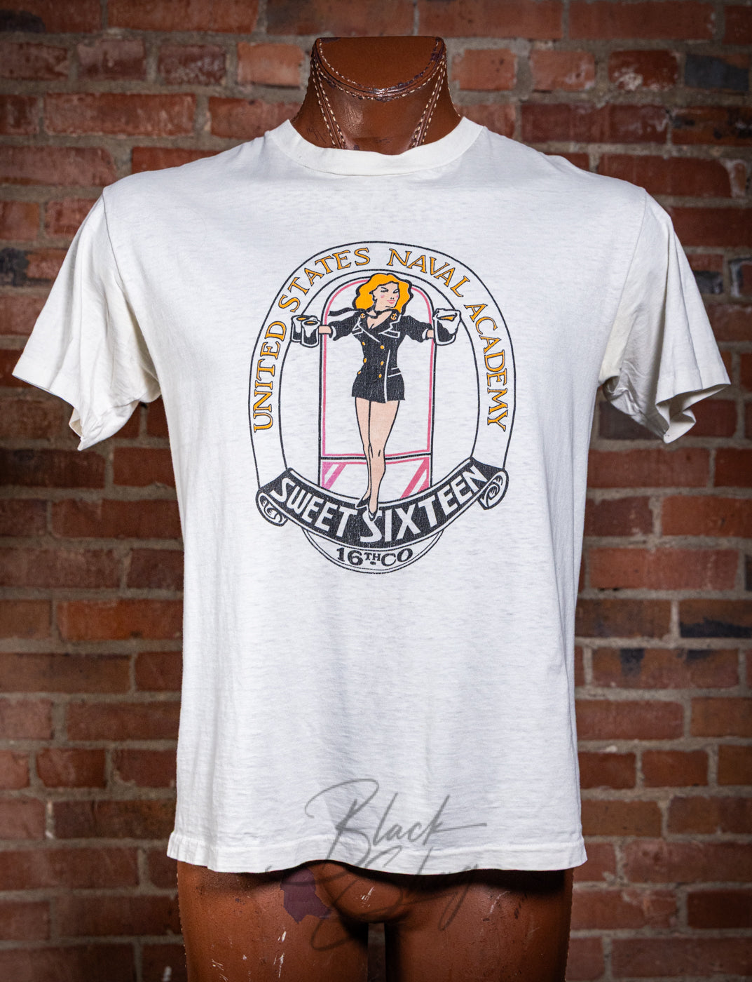 Vintage 80s US Naval Academy Sweet Sixteen Graphic T Shirt Large