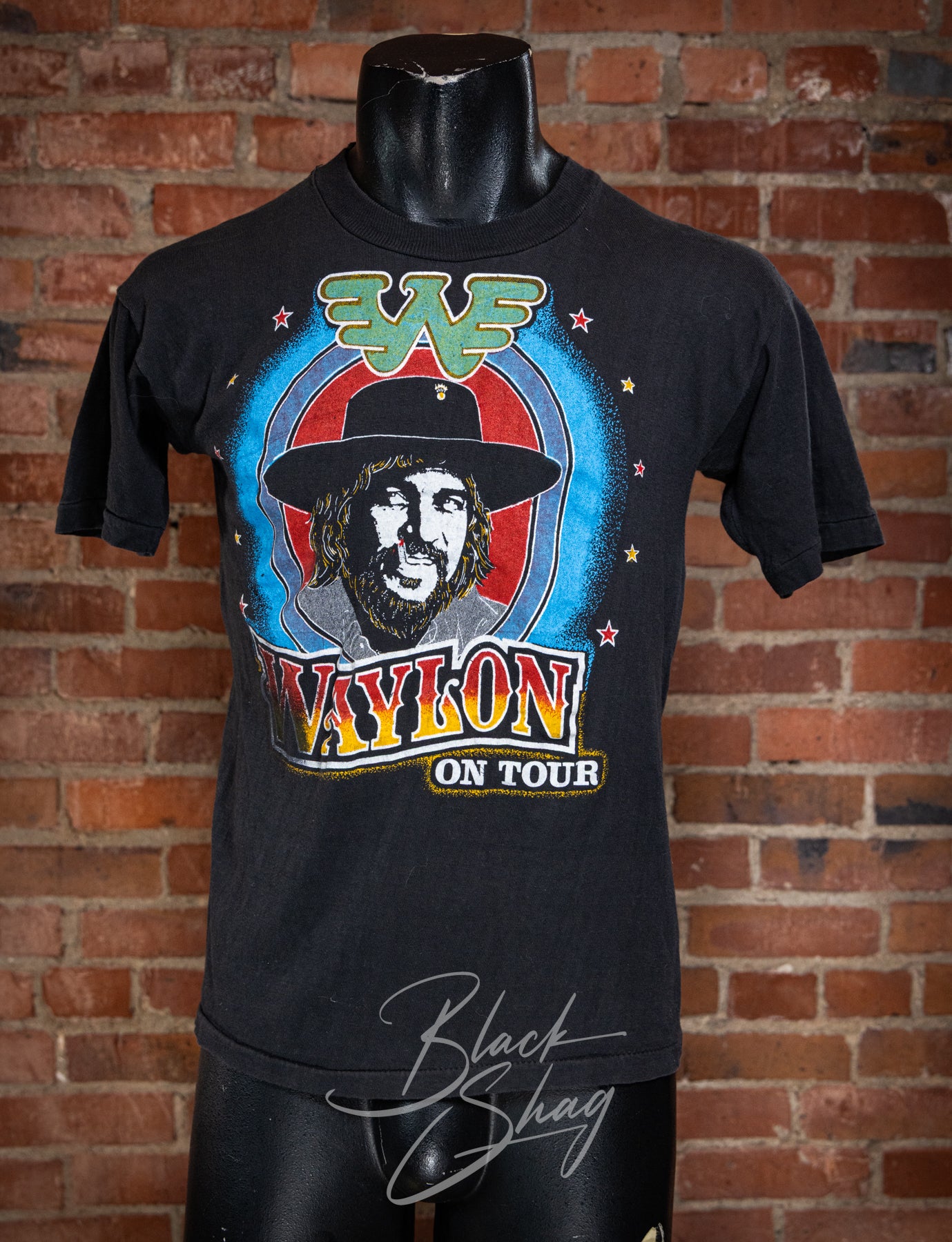 Vintage 80s Waylon Jennings Parking Lot Concert T Shirt Small