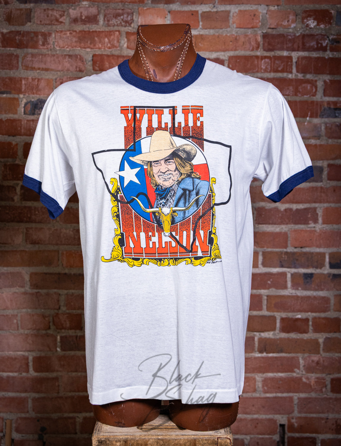 Vintage 80s Willie Nelson On Tour Bob Dale Concert T Shirt XL