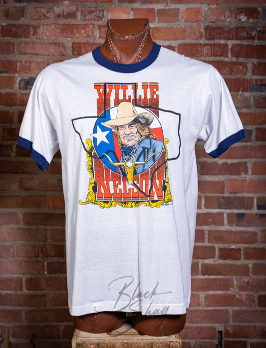 Vintage 80s Willie Nelson On Tour Bob Dale Concert T Shirt XL