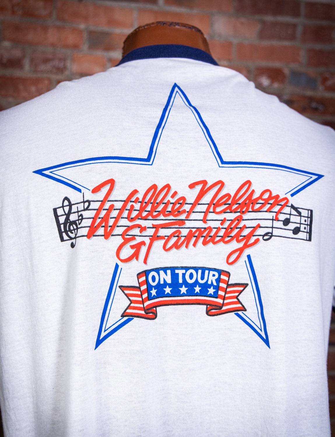 Vintage 80s Willie Nelson On Tour Bob Dale Concert T Shirt XL