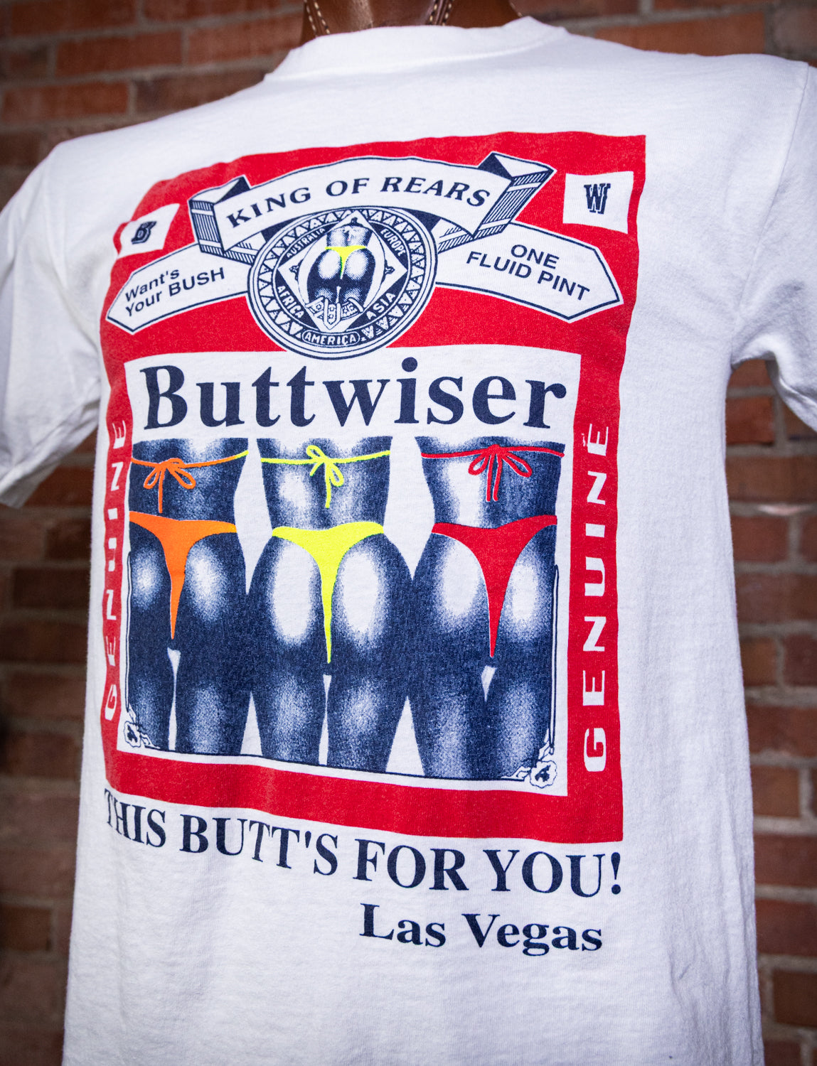 Vintage 90s Buttweiser Las Vegas Graphic T Shirt Medium