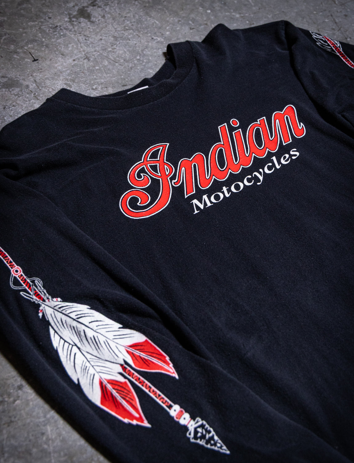 Vintage 90s Indian Motorcycles Long Sleeve Graphic T Shirt XL