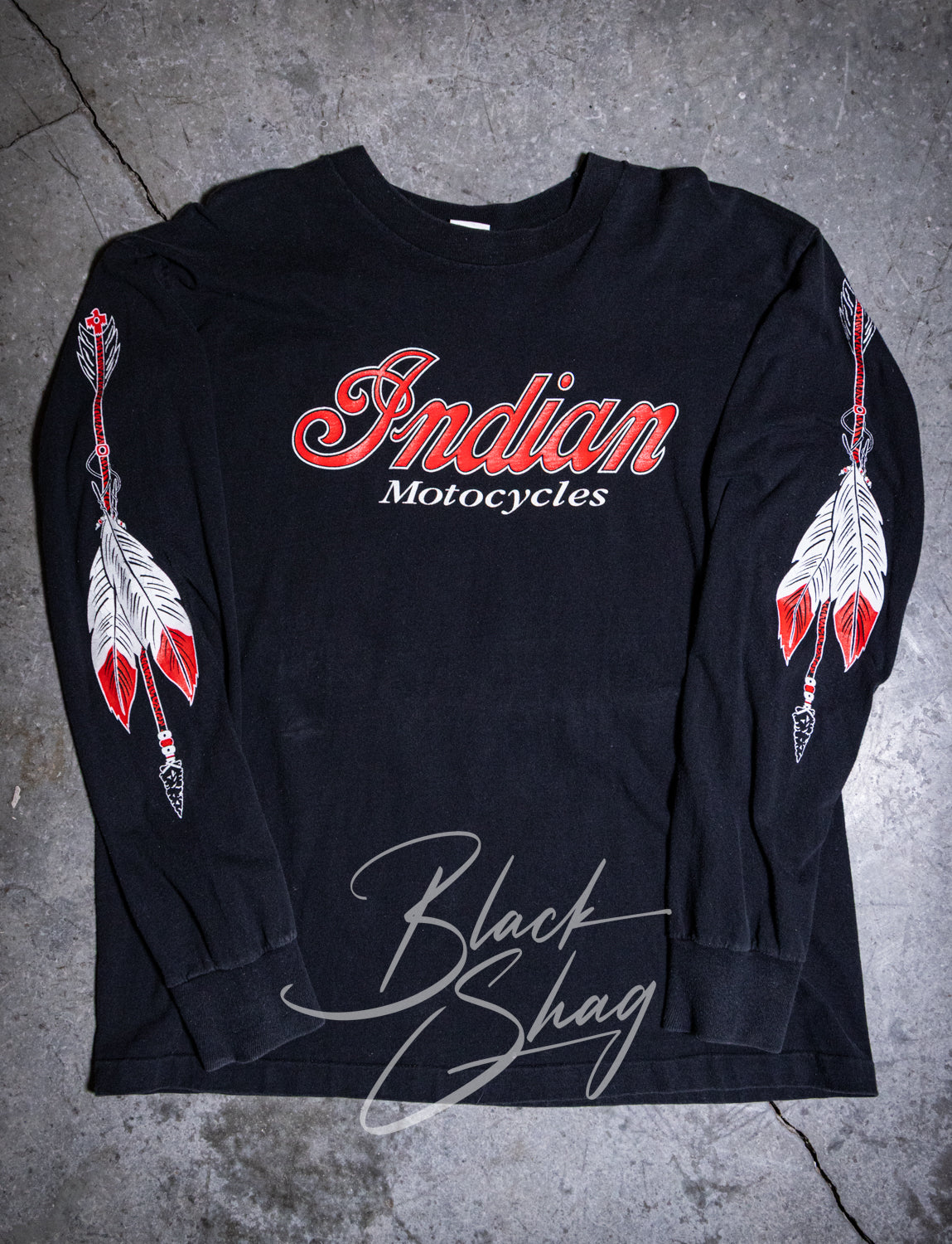 Vintage 90s Indian Motorcycles Long Sleeve Graphic T Shirt XL