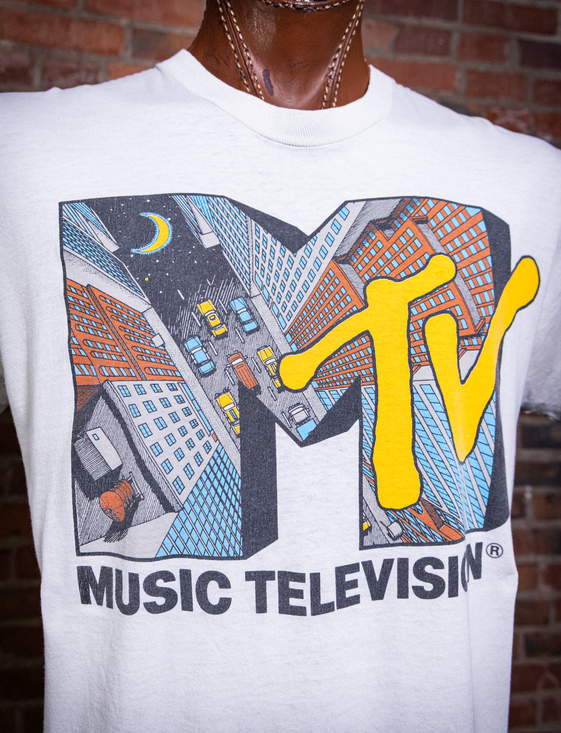 Vintage 1991 MTV City Logo Graphic T Shirt XL