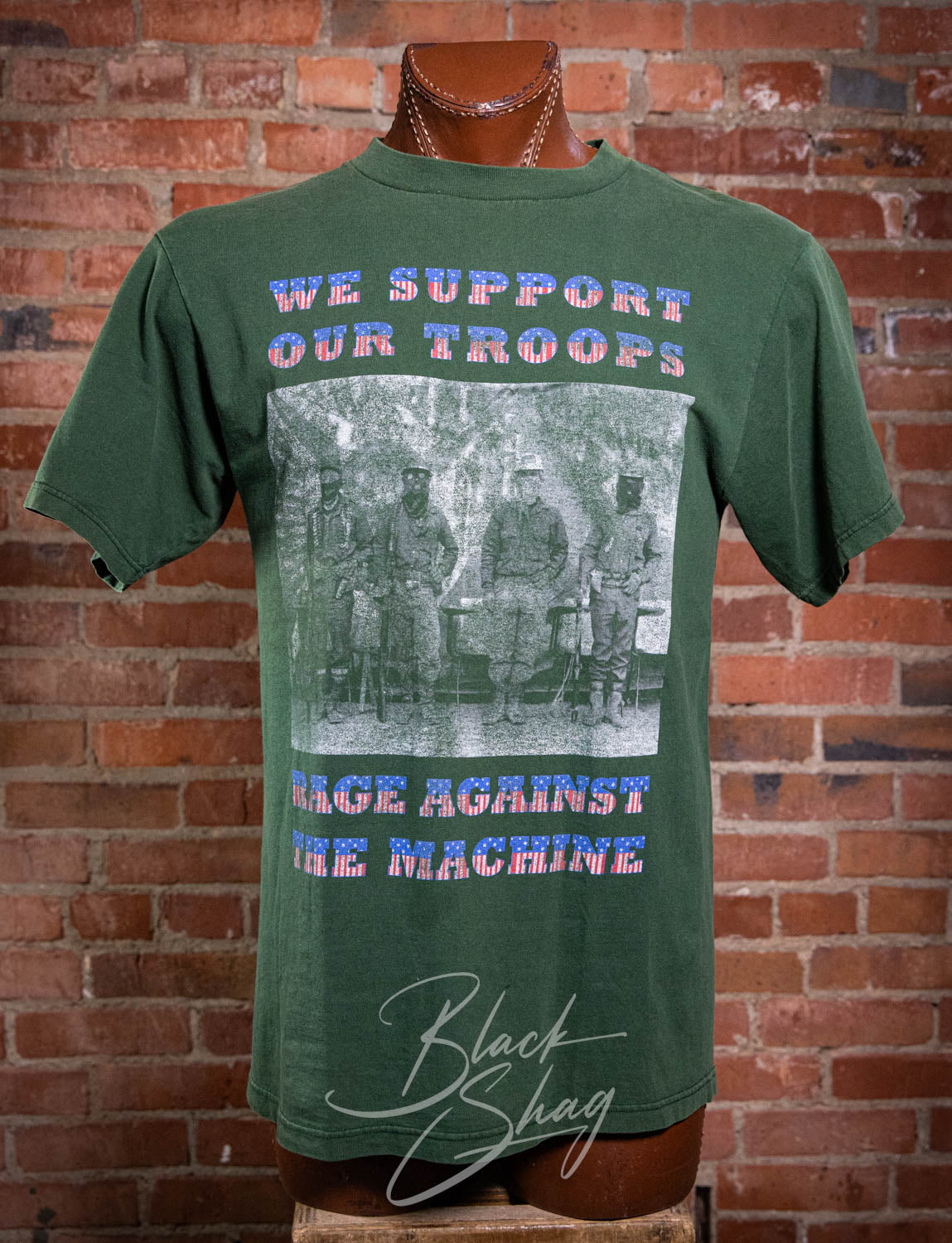 Vintage 90s Rage Against the Machine We Support Our Troops Concert T Shirt Large