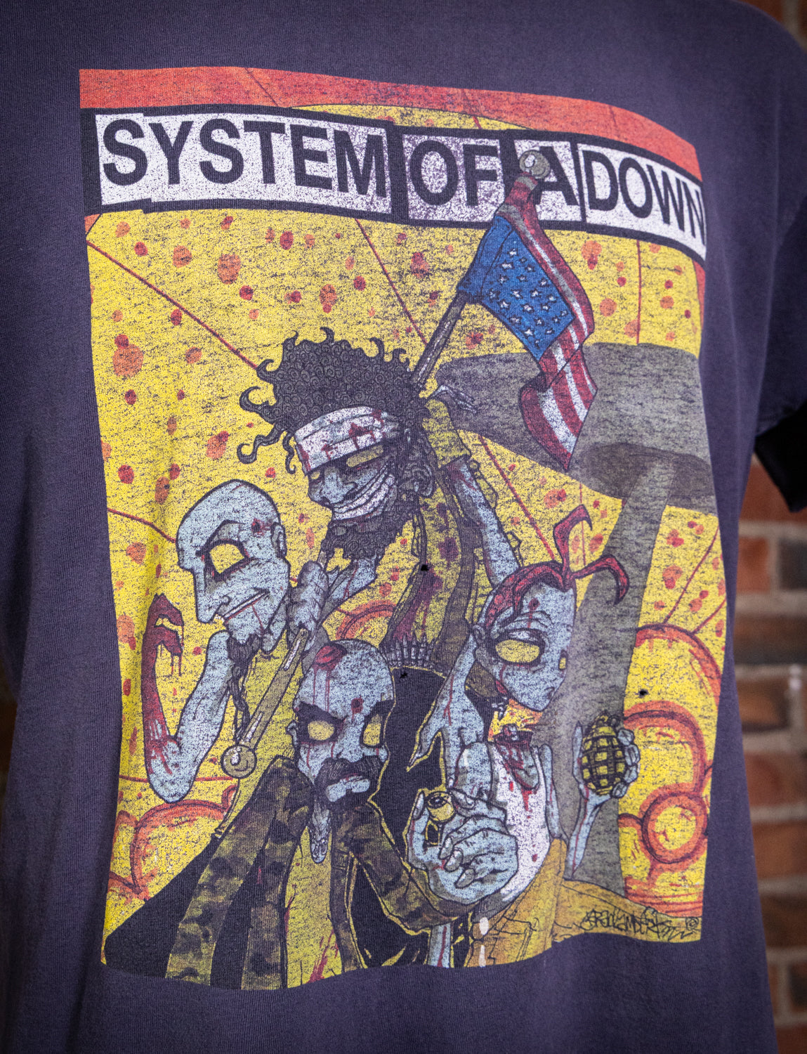 Vintage 90s System of a Down Characters Concert T Shirt XL