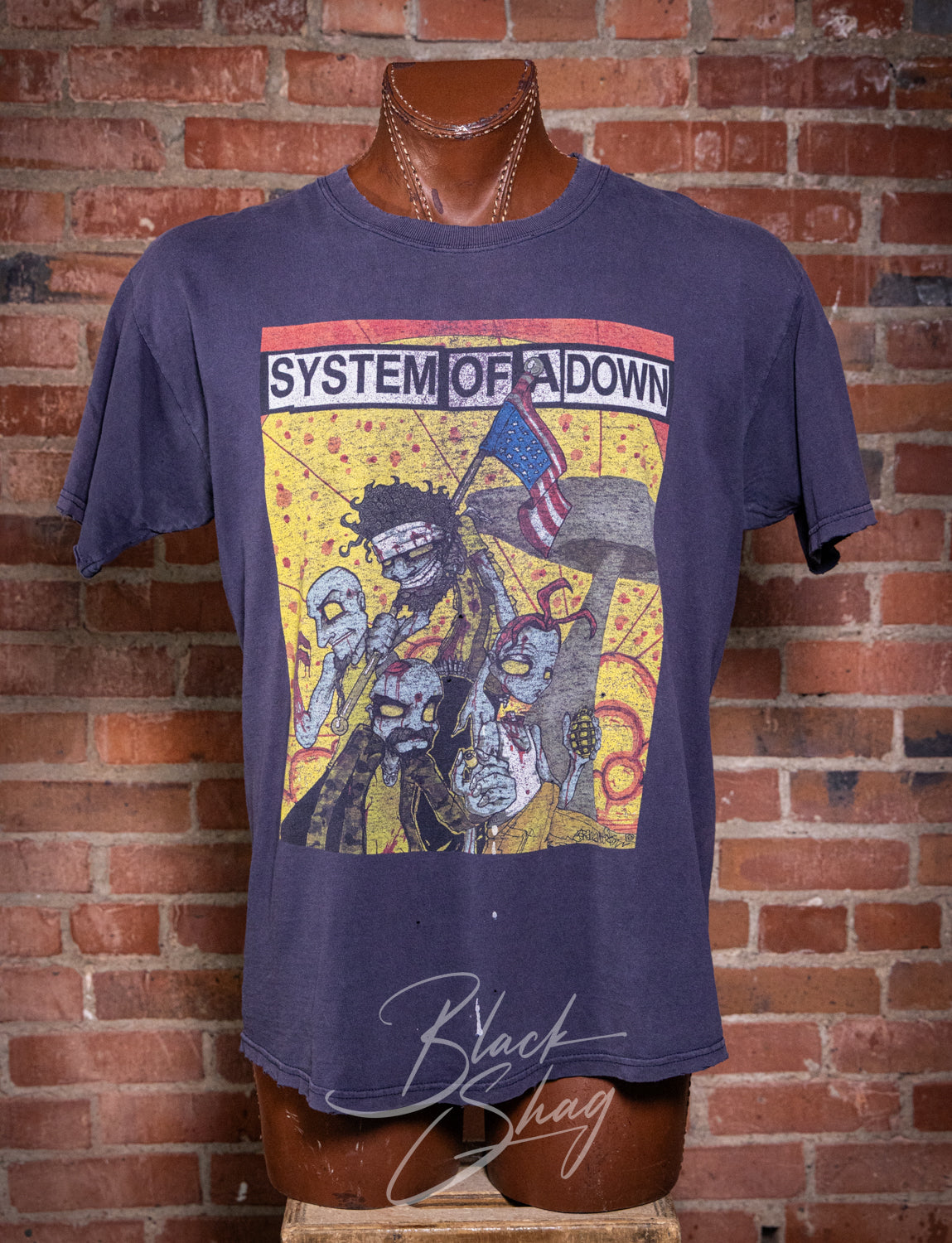 Vintage 90s System of a Down Characters Concert T Shirt XL