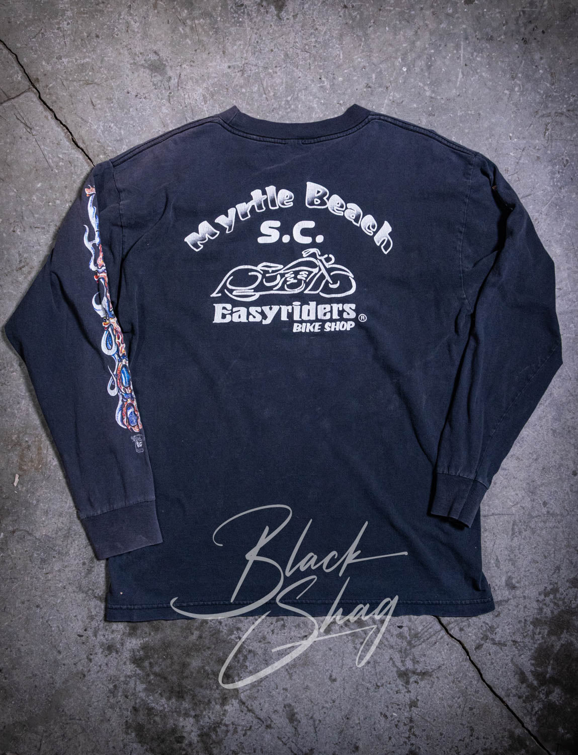 Vintage 90s Tattoo Myrtle Beach Easyriders Long Sleeve Graphic T Shirt Large