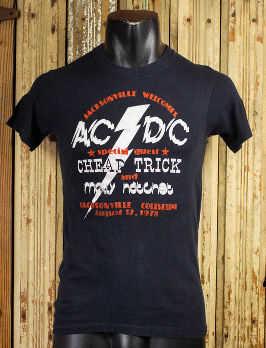 Vintage AC/DC Jacksonville Coliseum Concert T Shirt 1978 Black Small