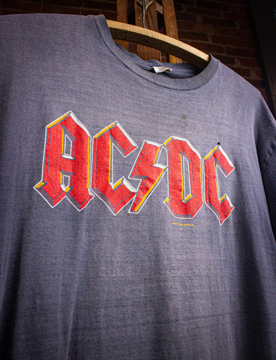 Vintage AC/DC Logo Concert T Shirt 1979 Black Large