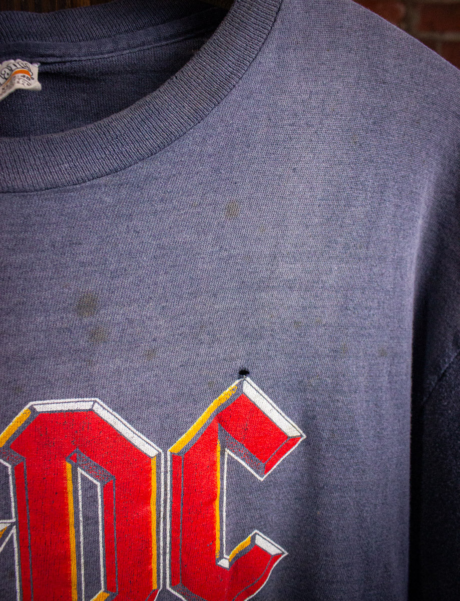 Vintage AC/DC Logo Concert T Shirt 1979 Black Large