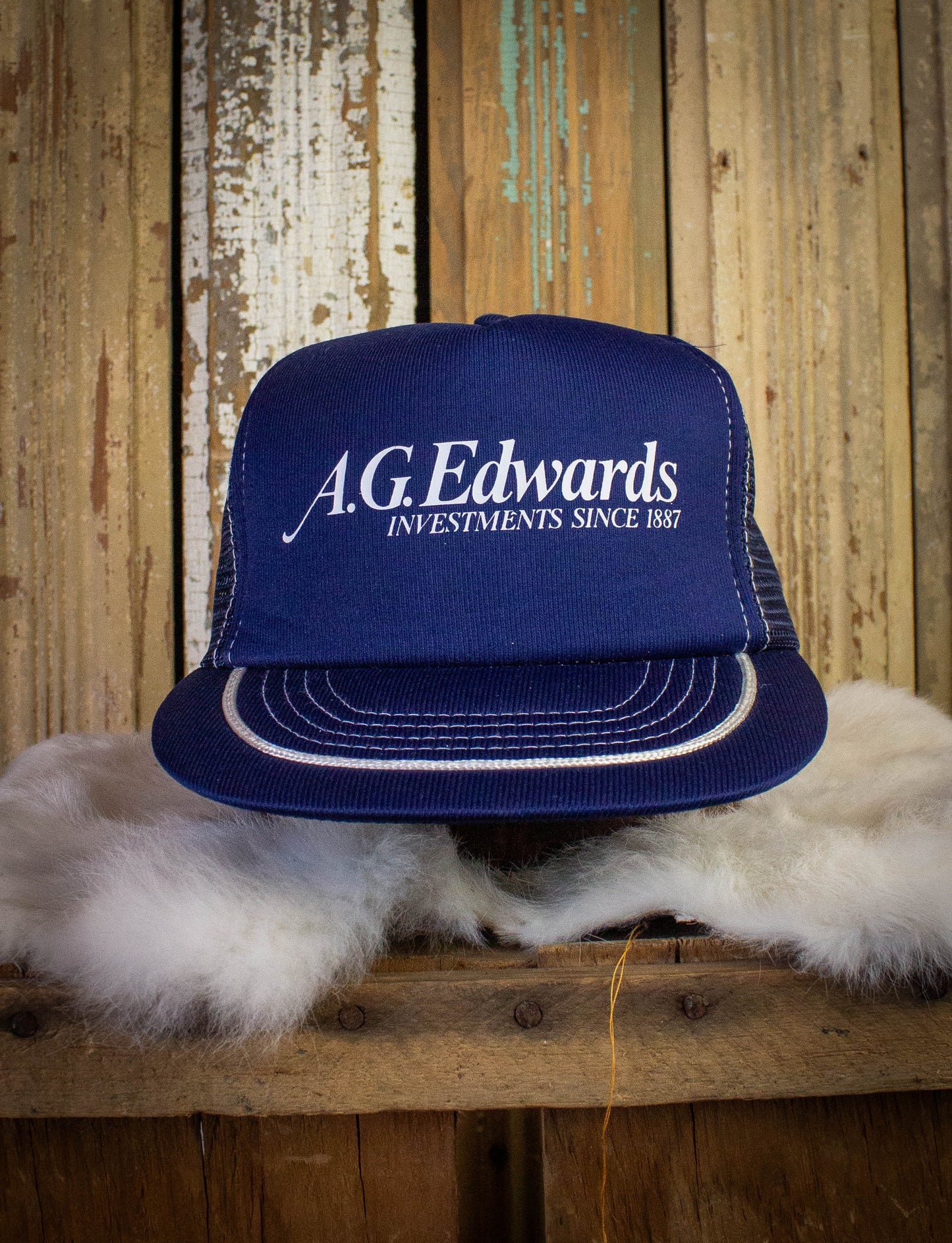Vintage AG Edwards Trucker Hat Blue