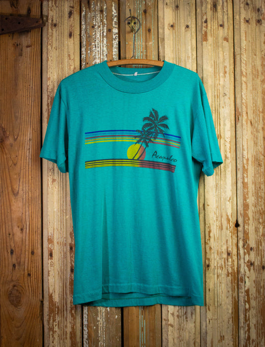 Vintage Acapulco Graphic T Shirt 80s Teal Large
