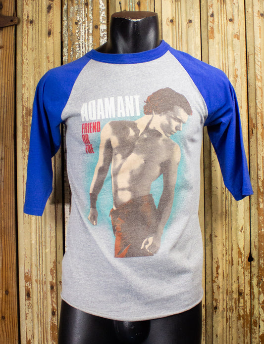 Vintage Adam Ant Friend or Foe Raglan Concert T Shirt 1983 Blue/Gray Small