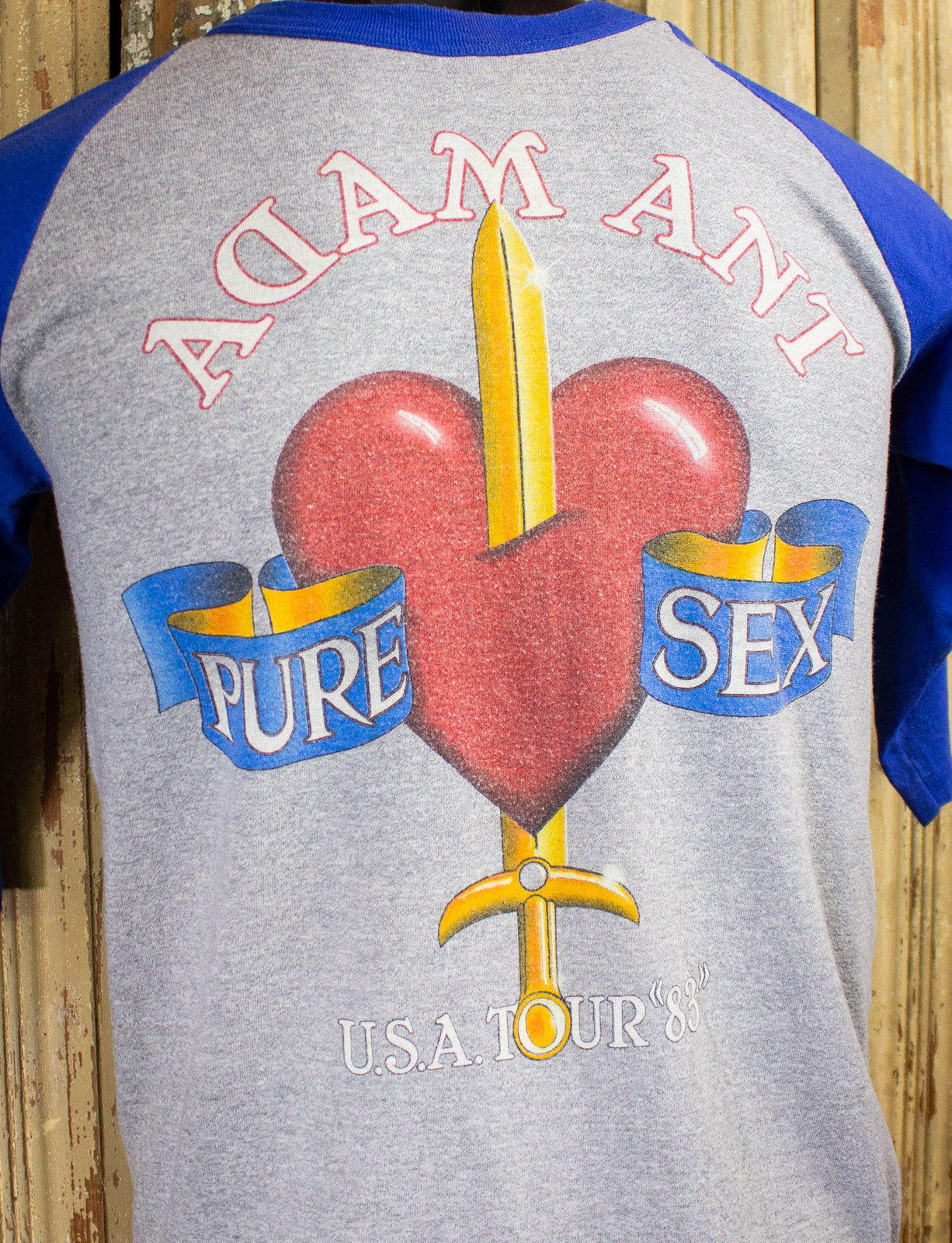 Vintage Adam Ant Friend Or Foe Raglan Concert T Shirt 1983 Blue Gray S vintage-adam-ant-friend-or-foe-raglan-concert-t-shirt-1983-blue-gray-s