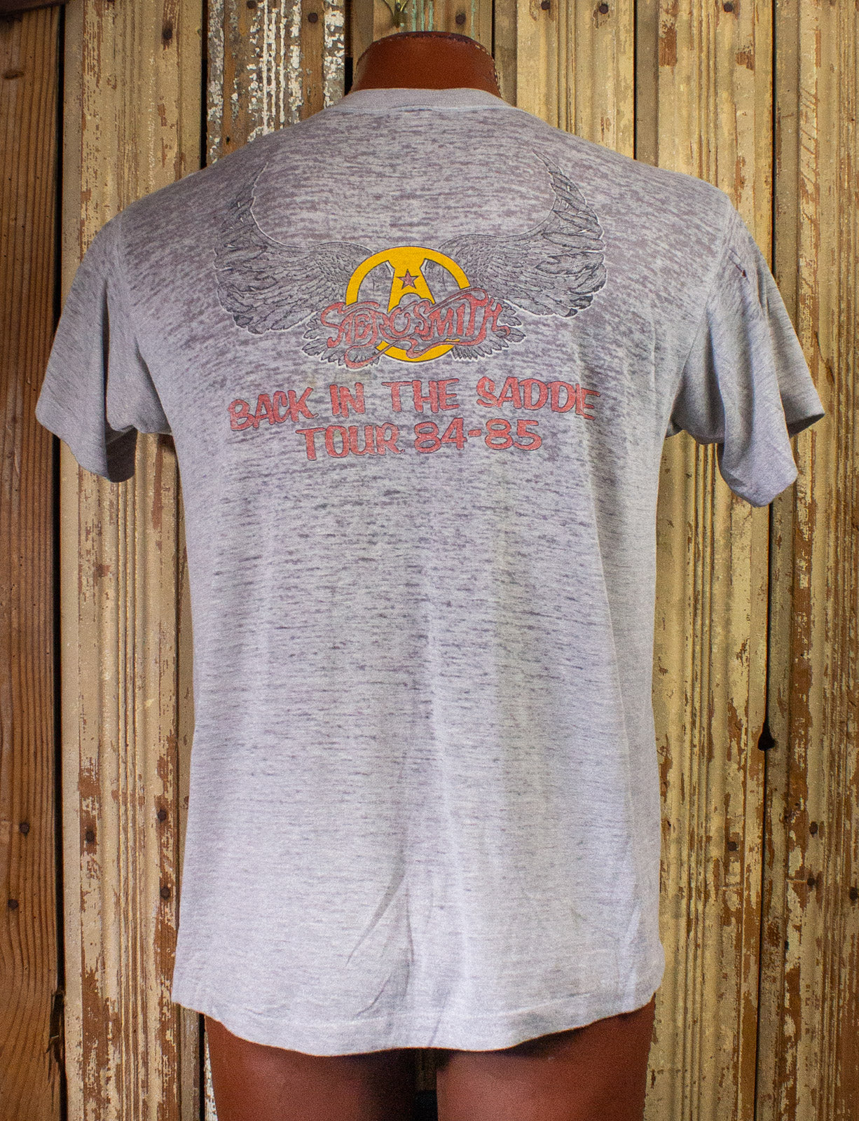 Vintage Aerosmith Back In The Saddle Tour Concert T Shirt 1984-85 Gray Large