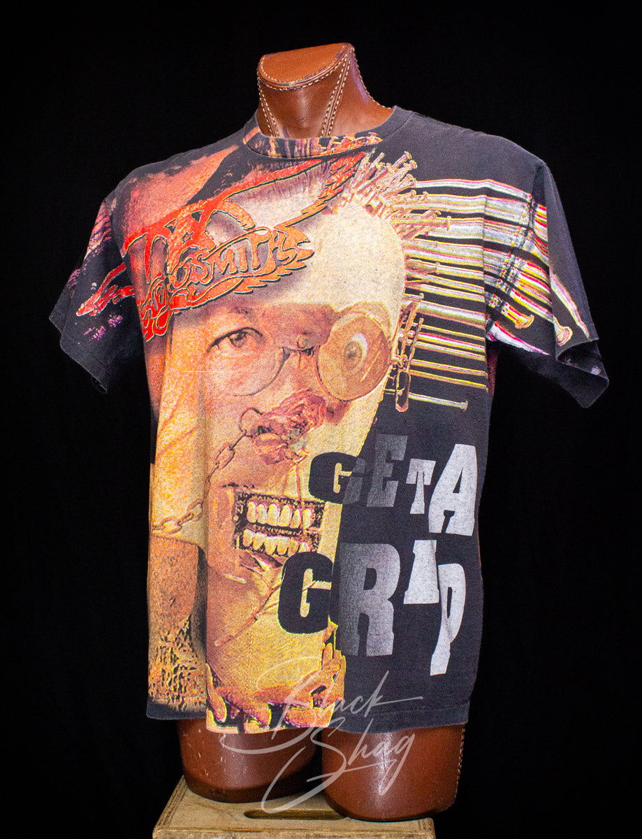 Vintage Aerosmith Get a Grip Skull All Over Print Concert T Shirt 1994 XL