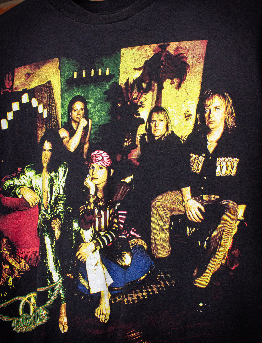 1997 Aerosmith Nine Lives Concert T Shirt L/XL – Black Shag Vintage