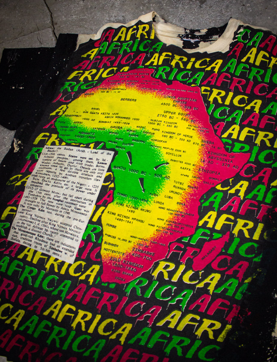 Vintage Mosquitohead Africa Print Graphic T Shirt 90s XL – Black