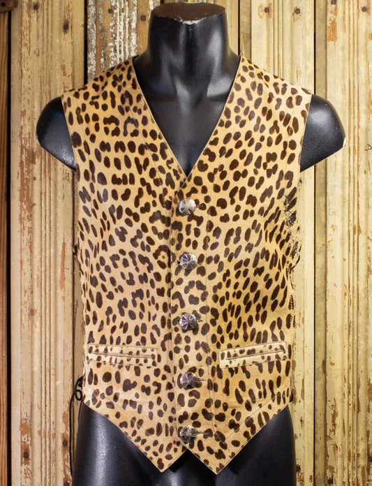 Vintage Agatha Custom Leopard Vest Medium