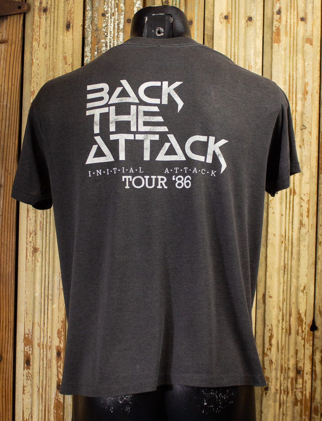 Vintage Airstrike Back The Attack Concert T Shirt 1986 Black Large