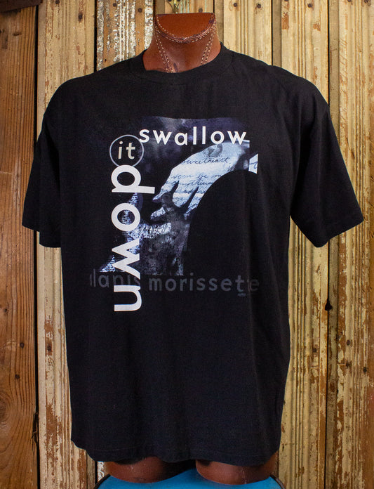 Vintage Alanis Morissette Swallow It Down Concert T Shirt 1996 Black XL