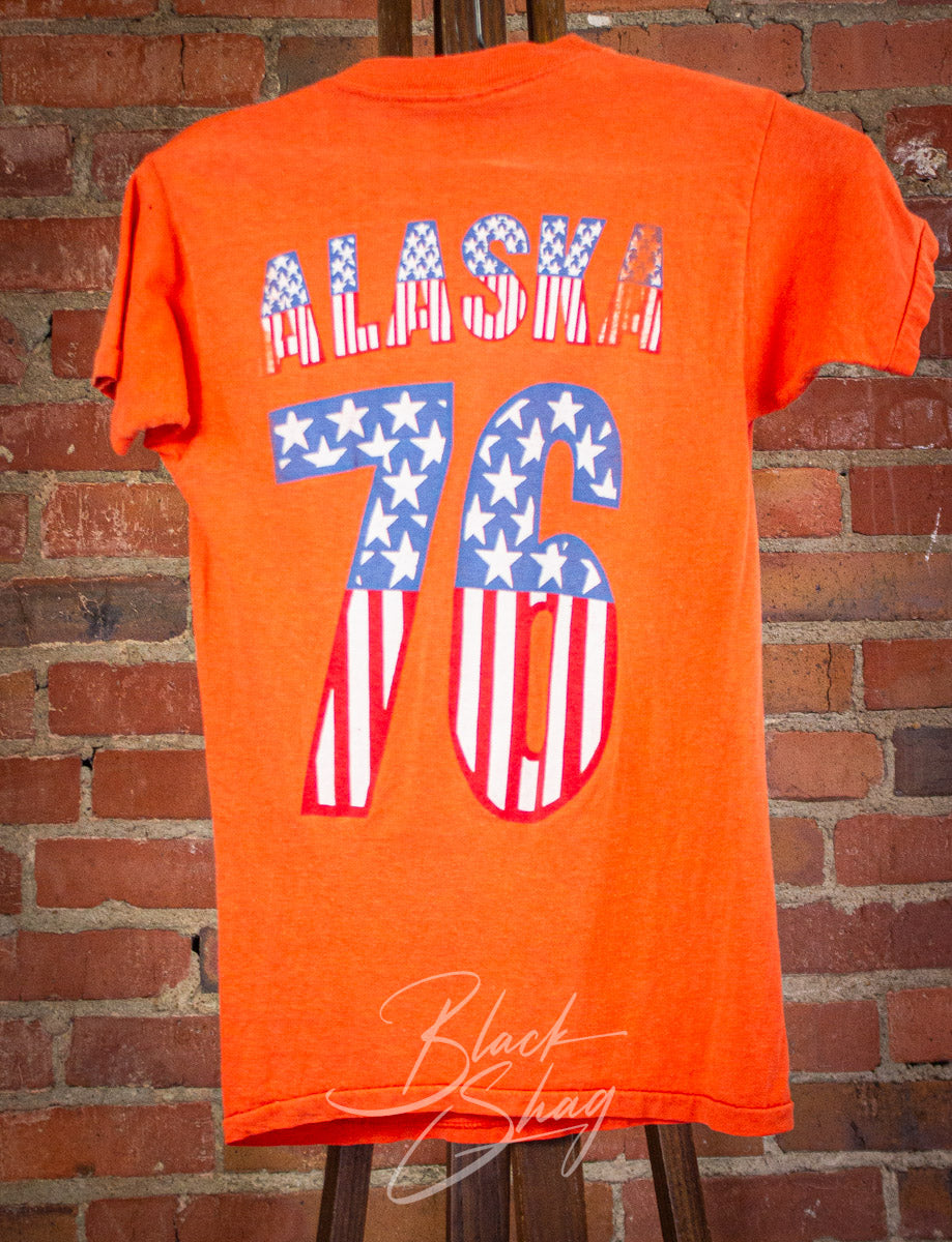 Vintage Alaska '76 Graphic T Shirt 70s Orange XXS