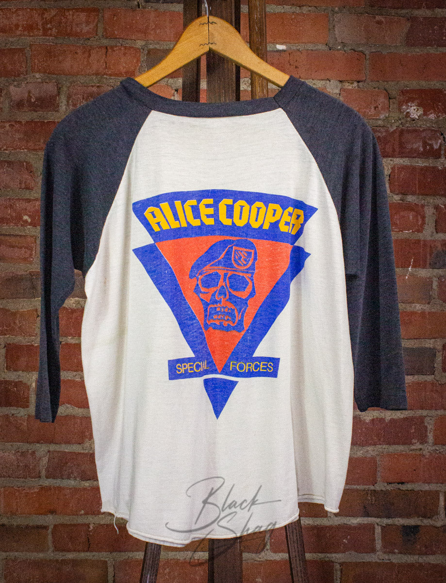 Vintage Alice Cooper Special Forces Concert T Shirt 1981 White/Navy Medium