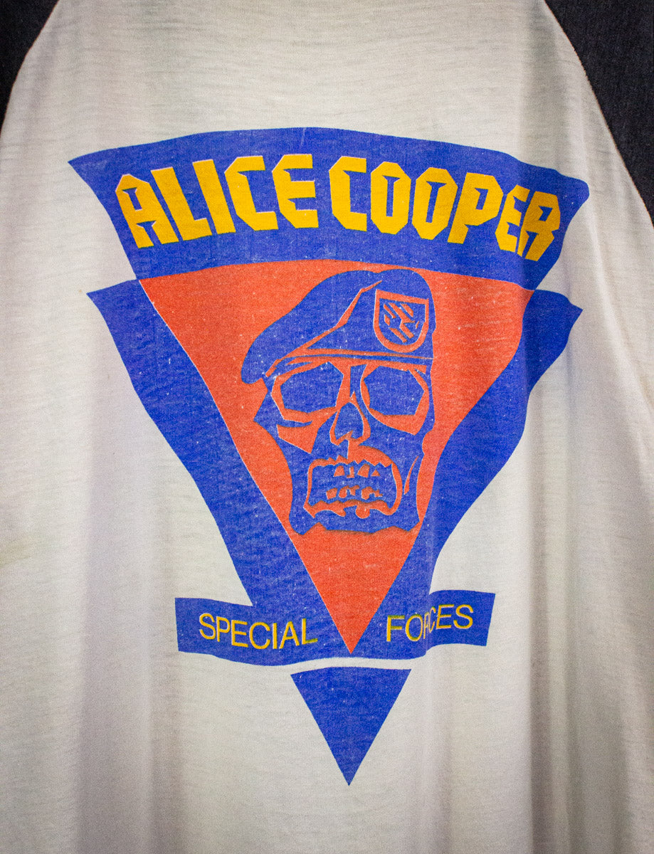 Vintage Alice Cooper Special Forces Concert T Shirt 1981 White/Navy Medium