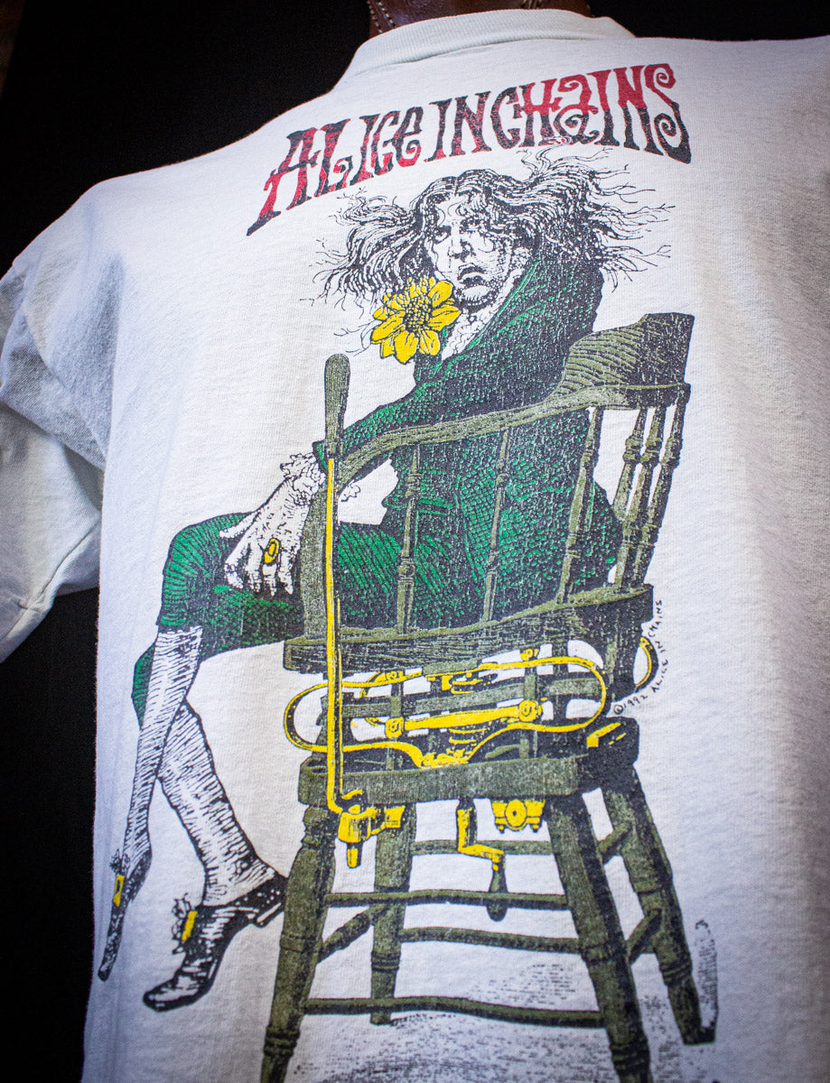 Vintage Alice in Chains Angry Chair Concert T Shirt 1992 White XL
