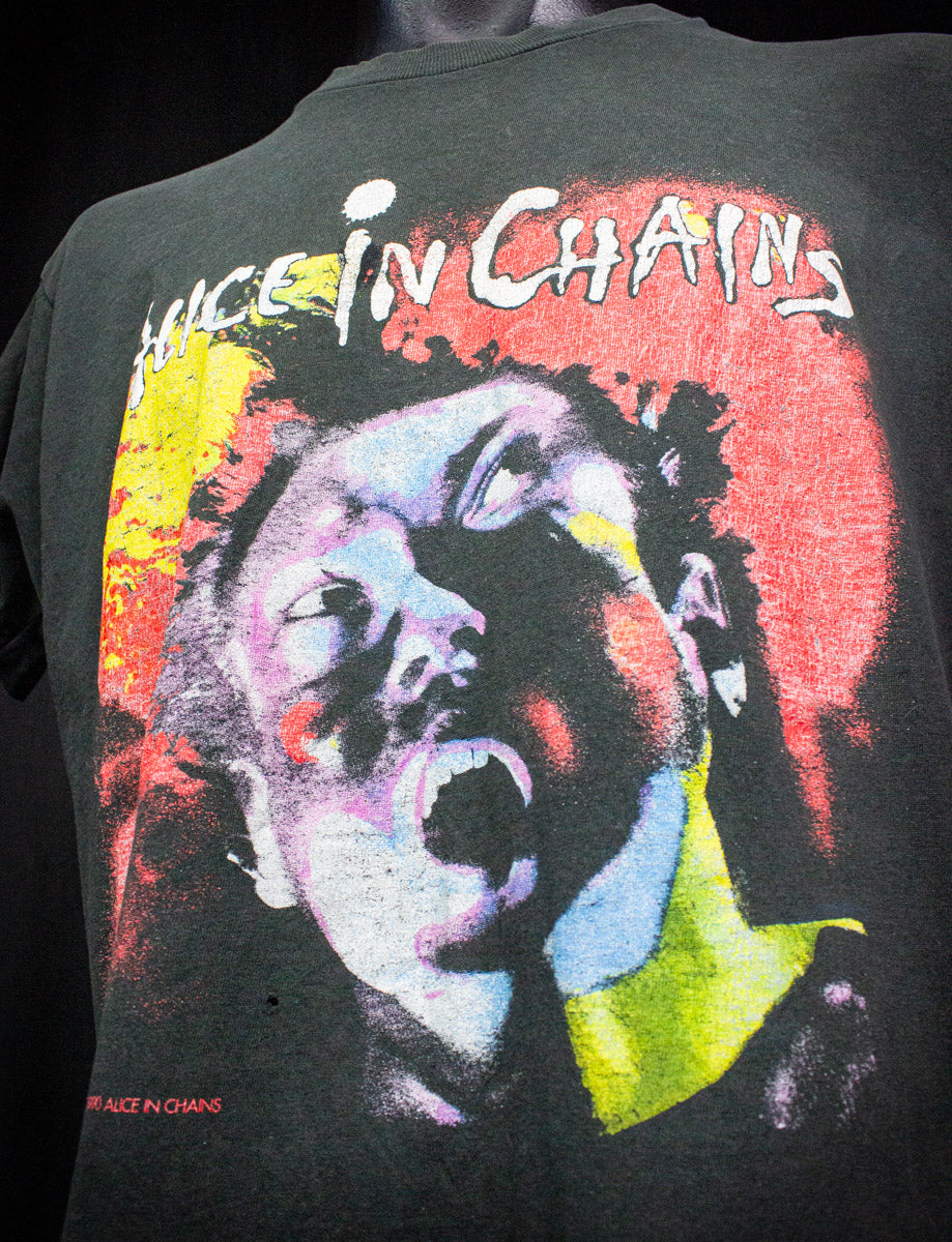 トップス Vintage 1990 Alice In Chains tour Vintage Alice in Chains Facelift Tour Concert T Shirt 1990 – Black