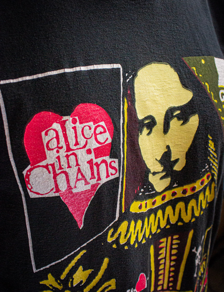 Vintage Alice in Chains Queen of Hearts Concert T Shirt 1993 Black Medium