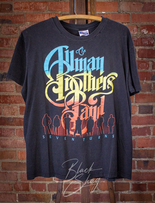Vintage Allman Brothers Band Seven Turns Concert T Shirt 1990 Black L/XL