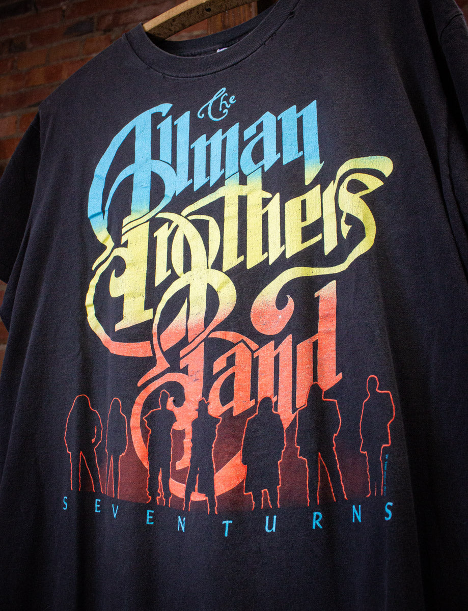 Vintage Allman Brothers Band Seven Turns Concert T Shirt 1990 Black L/XL