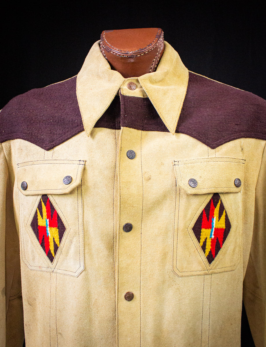 Vintage Americraft Chimayo Suede Jacket 70s 2XL