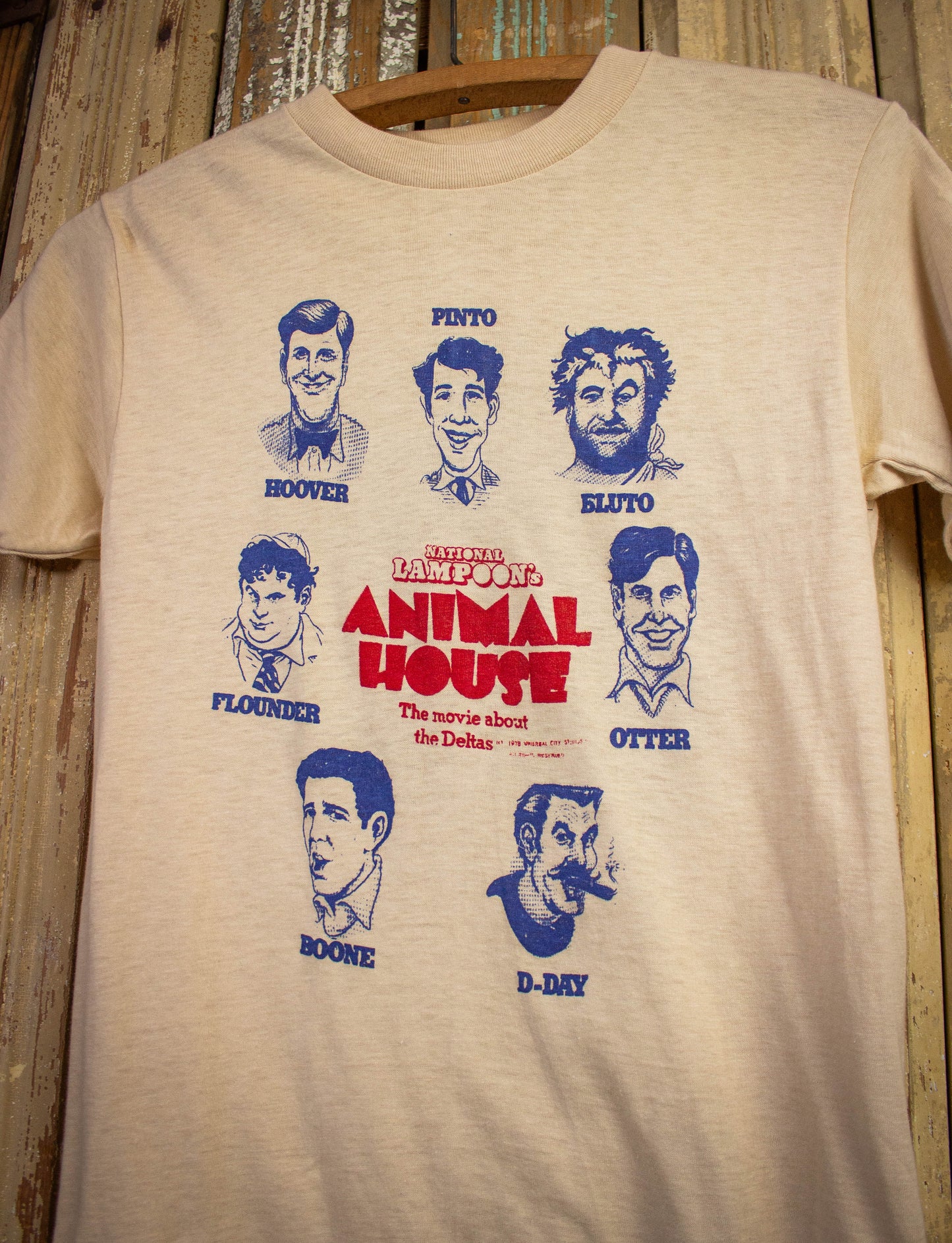 Vintage National Lampoon's Animal House Graphic T Shirt Tan 1978 XS