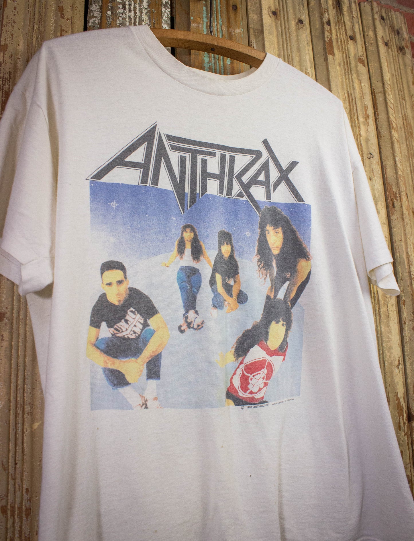 Vintage Anthrax Albums Concert T Shirt White 1990 White Large