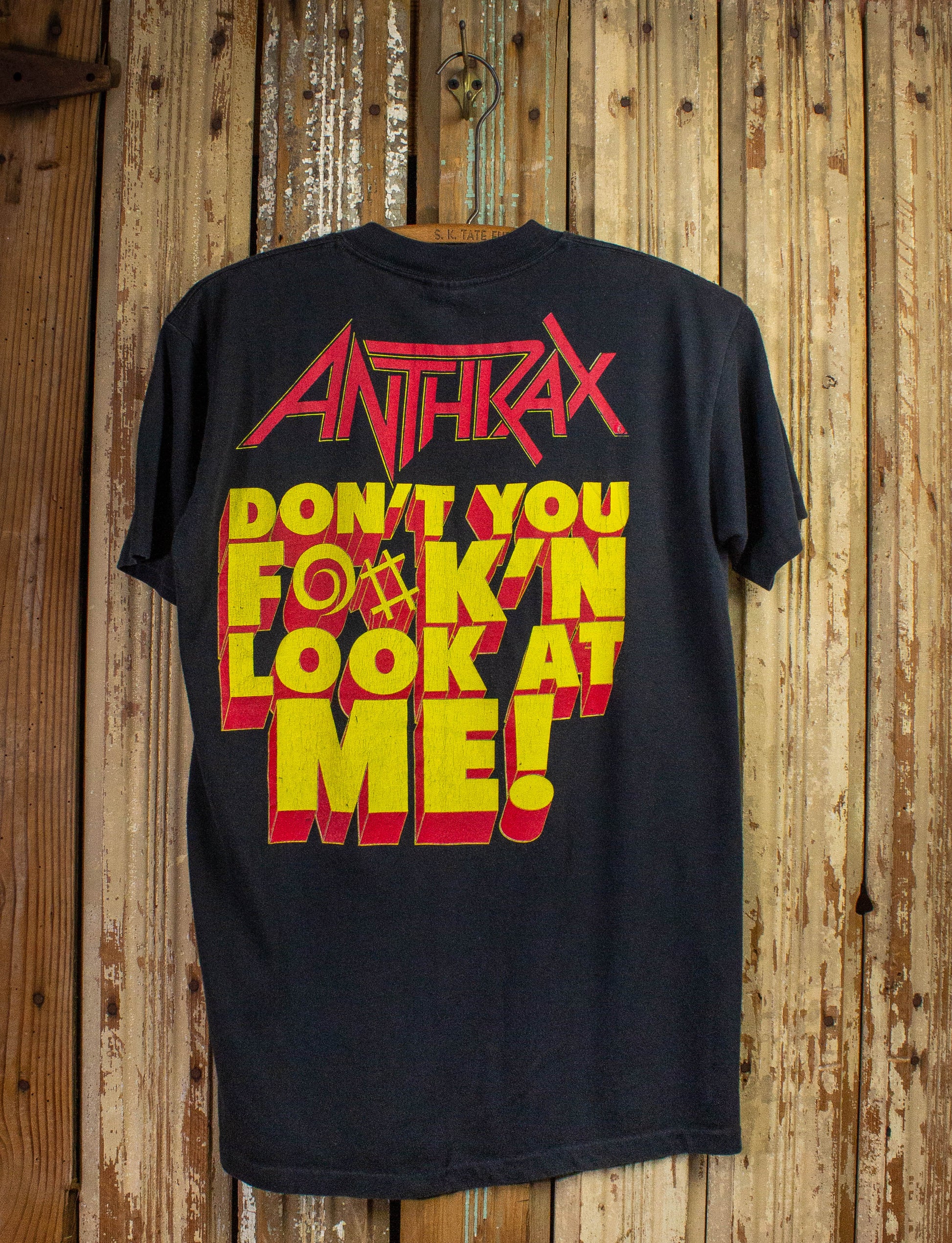Vintage Anthrax Don't You F@#k'n Look at Me Concert T Shirt 1989 Black Medium