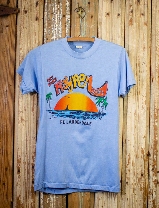Vintage Art Stock's Playpen South Graphic T Shirt 80s Blue Small