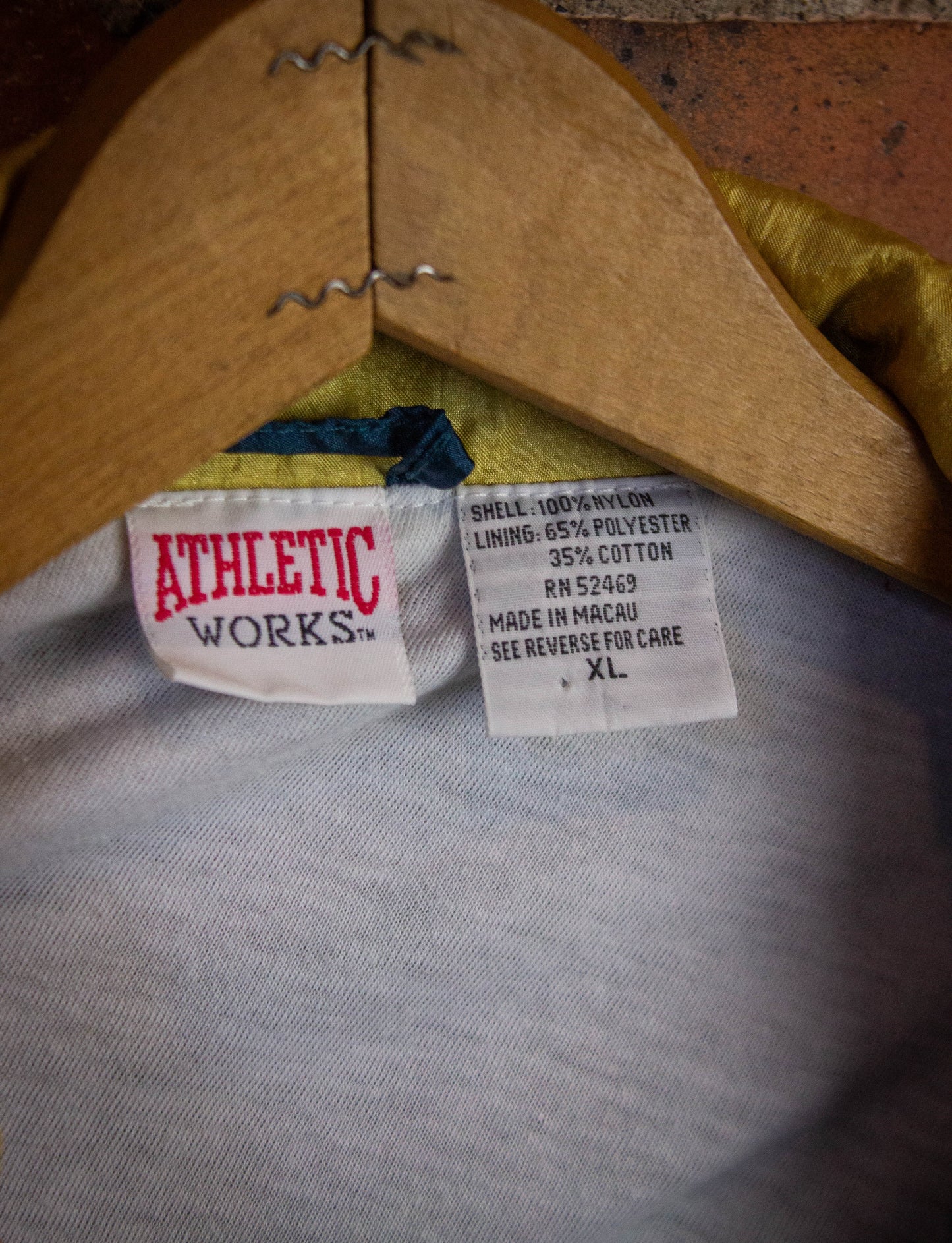 Vintage Athletic Works Nylon Bomber Jacket Purple/Blue/Yellow XL