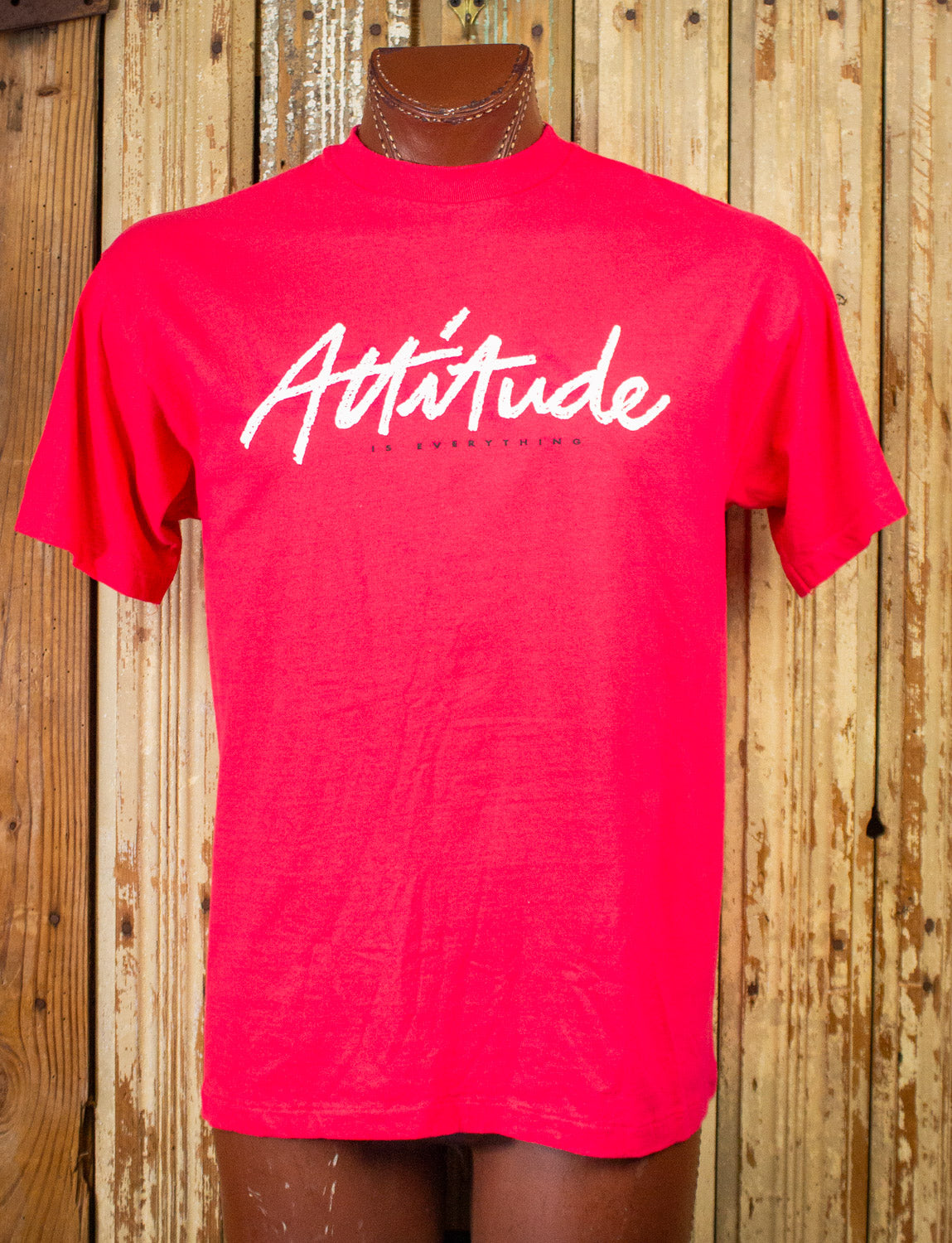 Vintage Attitude Is Everything Graphic T Shirt 90s Red Large