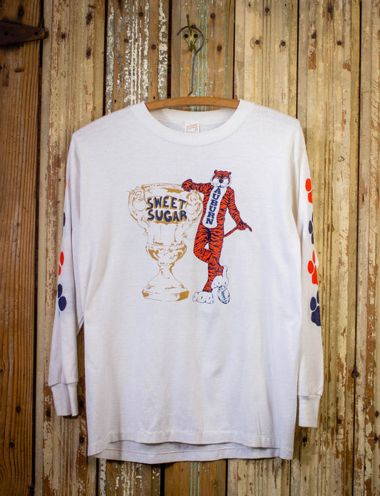 Vintage Auburn Tigers Long Sleeve Graphic 80s T Shirt White