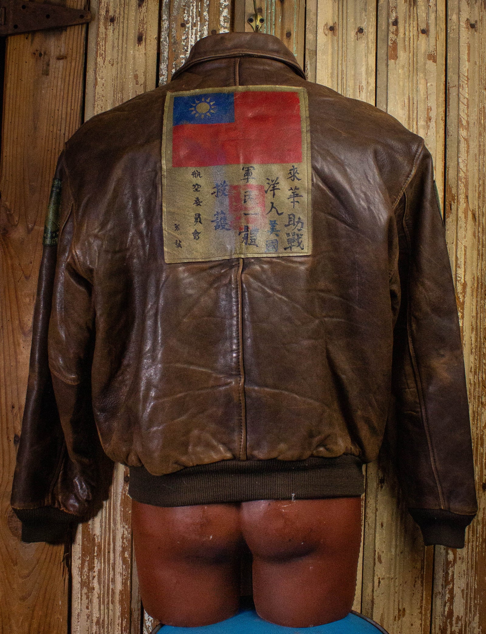 Vintage Avirex A-2 Leather Bomber Jacket 1987 Brown XL