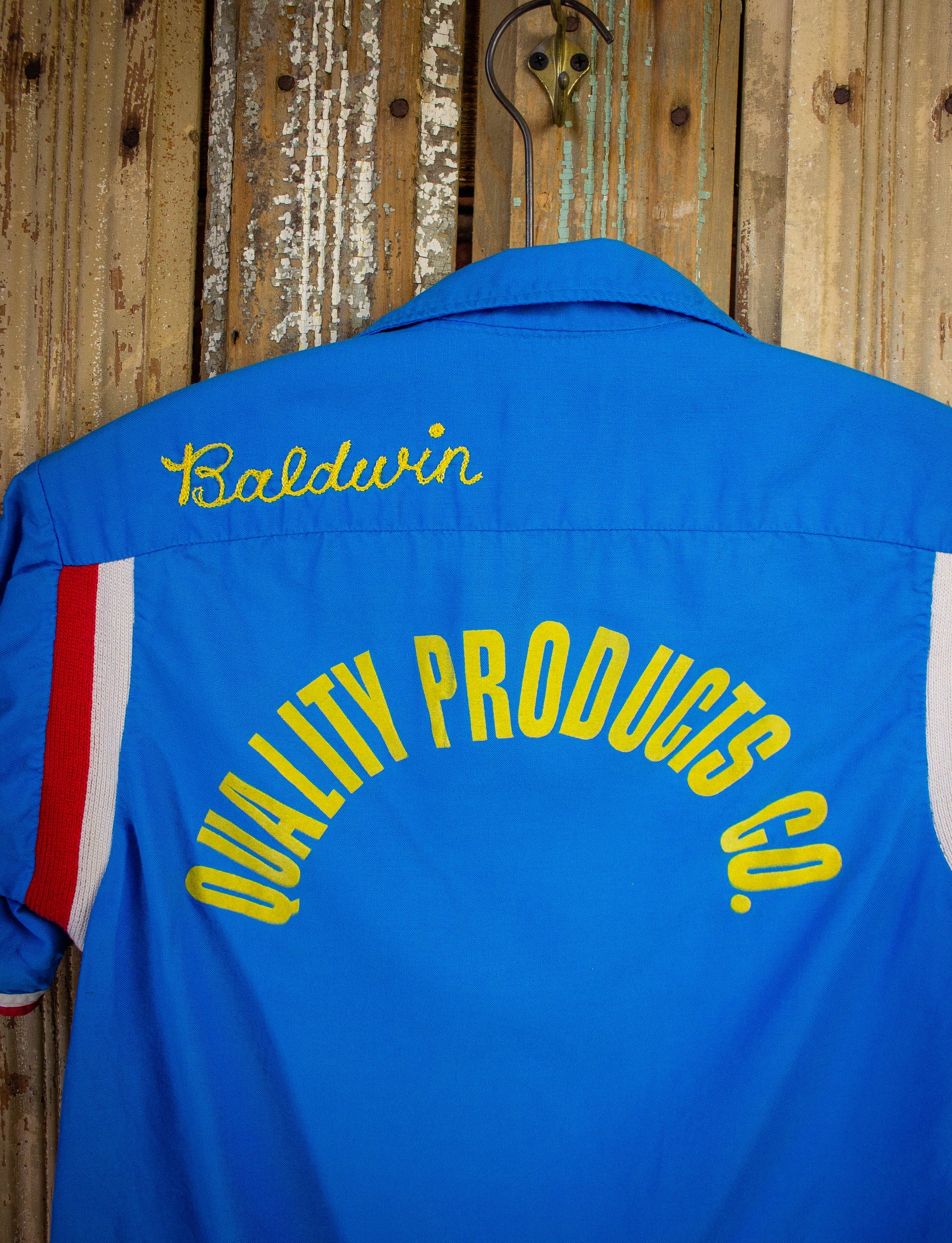 Vintage Baldwin Bowling Shirt 70s Blue S