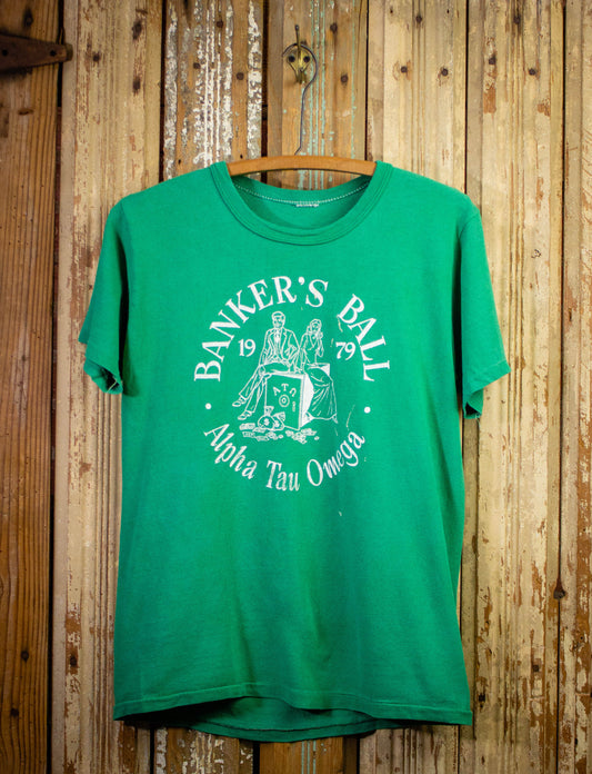 Vintage Banker's Ball Graphic T Shirt 1979 Green Small