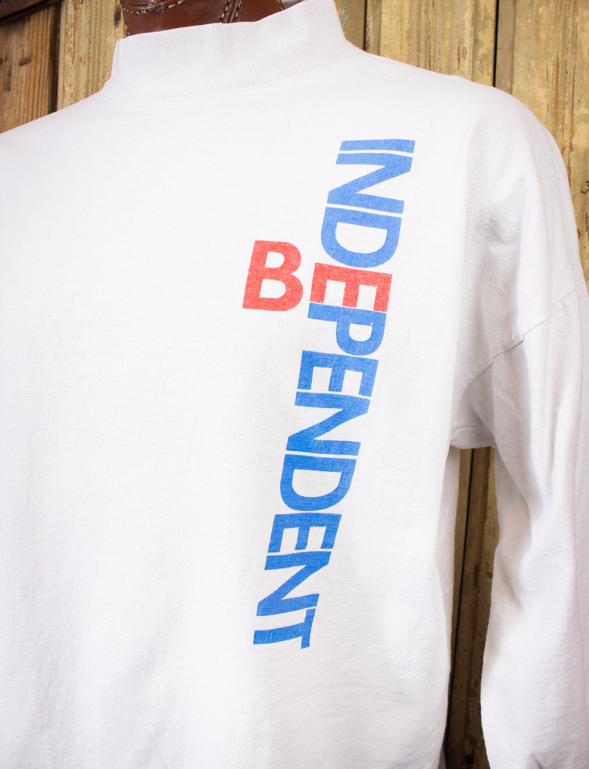 Vintage Be Independent Graphic Sweatshirt 80s White 2XL