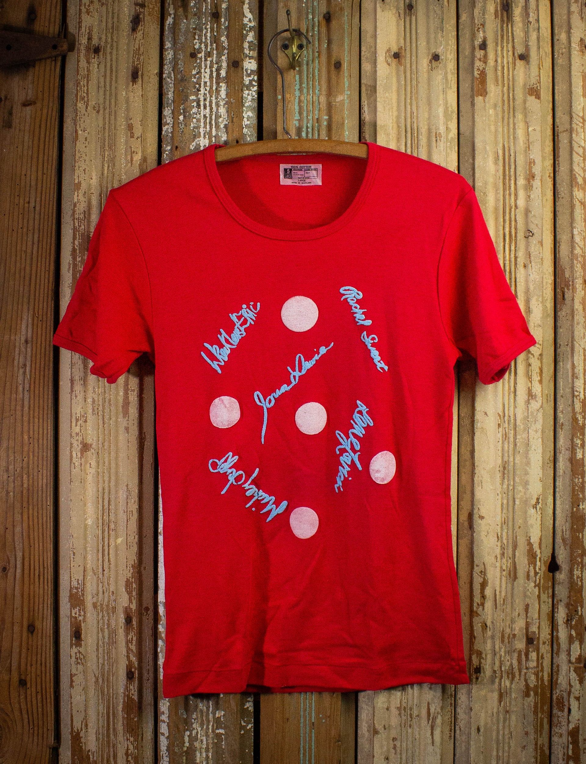 T Tour Stiff Shirt 1978 XS Shag Be – Black Concert Red Vintage Vintage