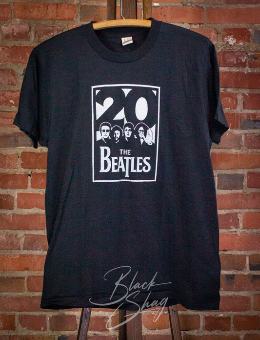 Vintage Beatles 20th Anniversary T Shirt 80s Black Medium